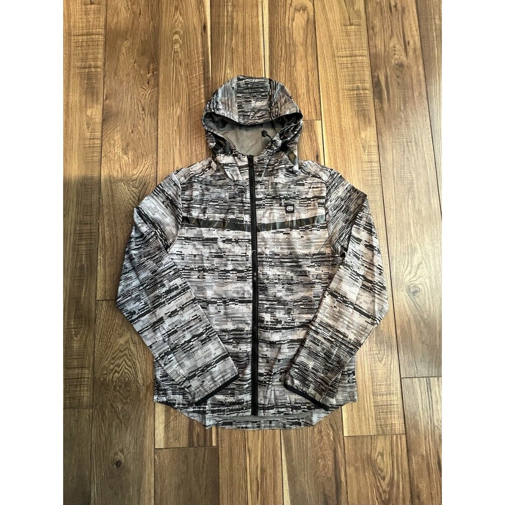 Y2K ECKO Unltd Black CAMO Zipper  Hooded Windbreaker Jacket Small Men’s Skater